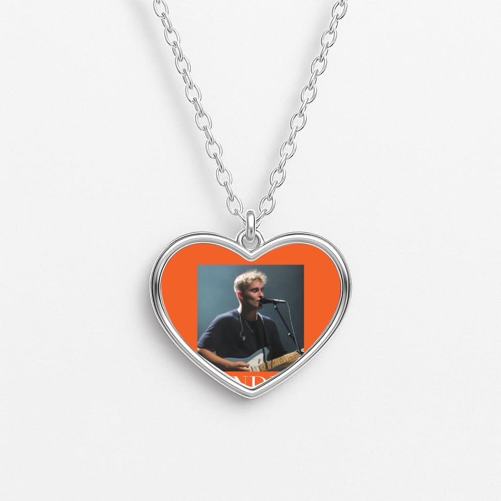 Fender Orange Song List Heart Necklace