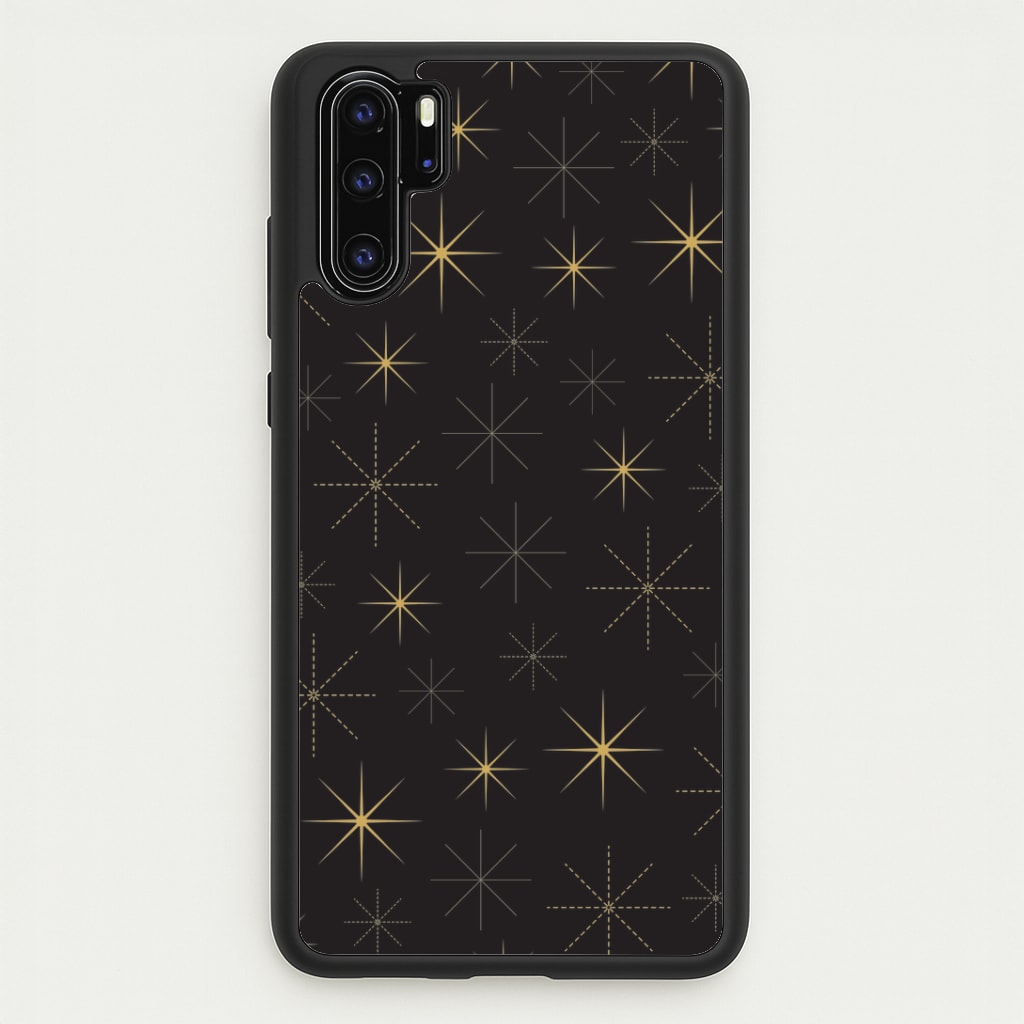 Christmas Gold Stars Pattern Huawei P30 Pro Case