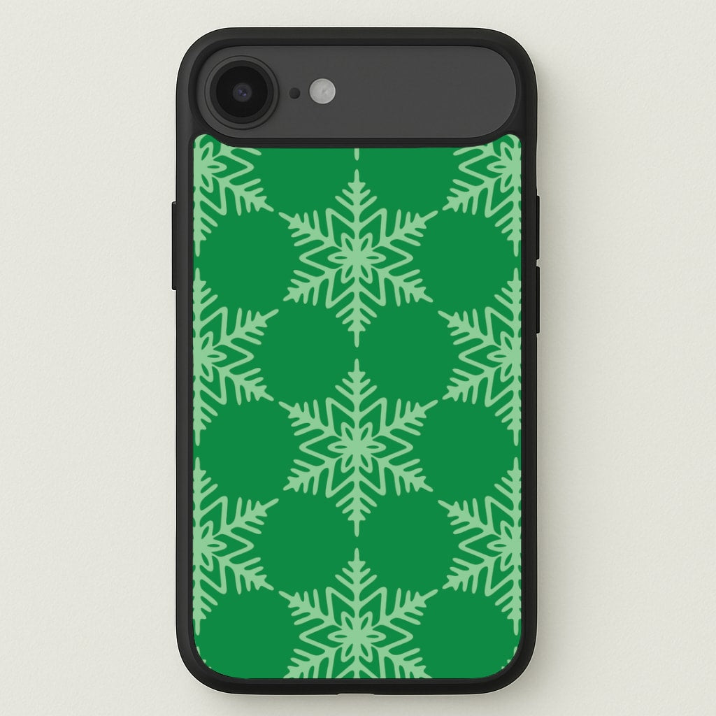 Green Giant Snowflakes Christmas Pattern iPhone 17 Air Case