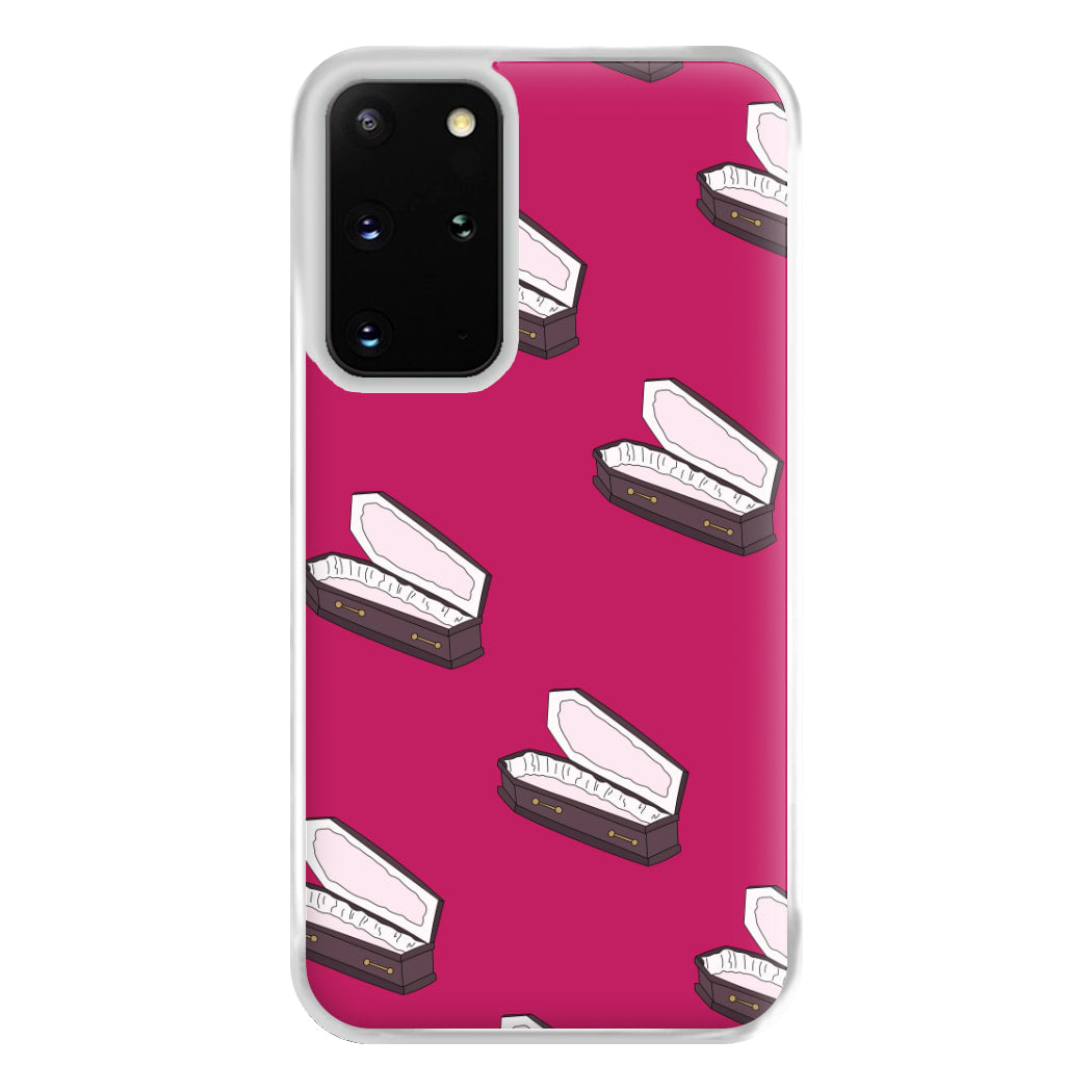Bright Pink Coffin Pattern Galaxy S20 Plus Case