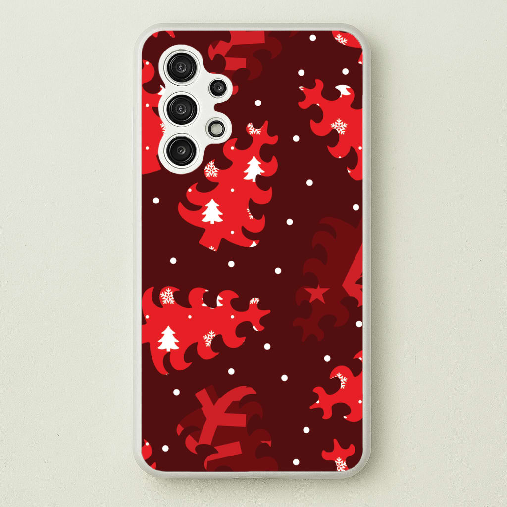 Wrapping Paper Christmas Tree Pattern Galaxy A13 Case