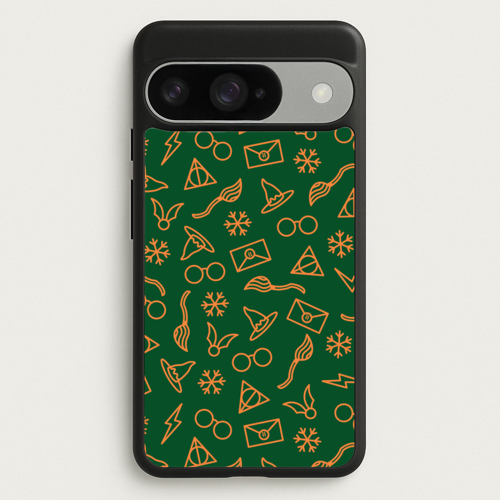 Christmas Wizard Icons Pattern Google Pixel 10 / 10 Pro Case
