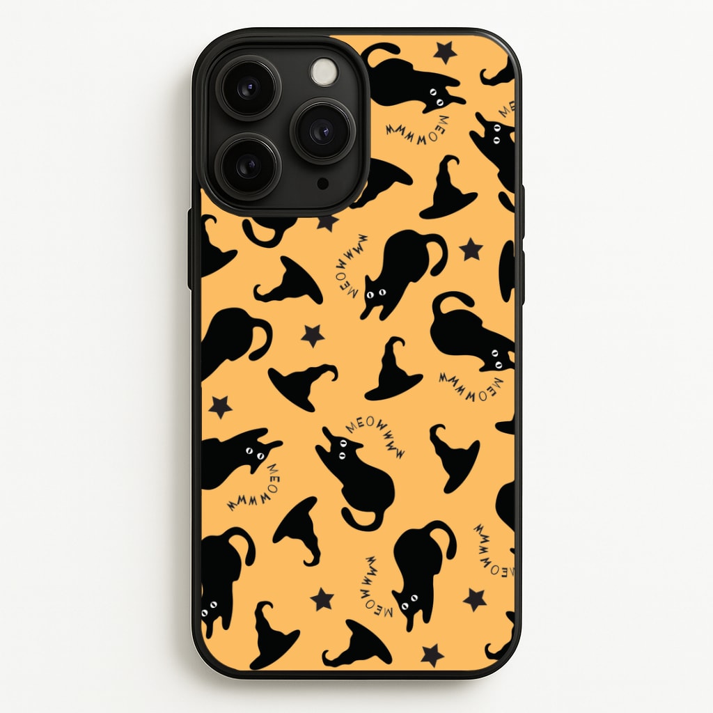 Black Cat And Hats Pattern iPhone 11 Pro Max Case