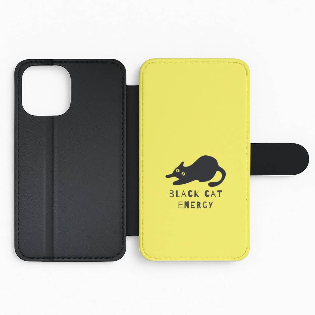 Black Cat Energy Flip Phone Case