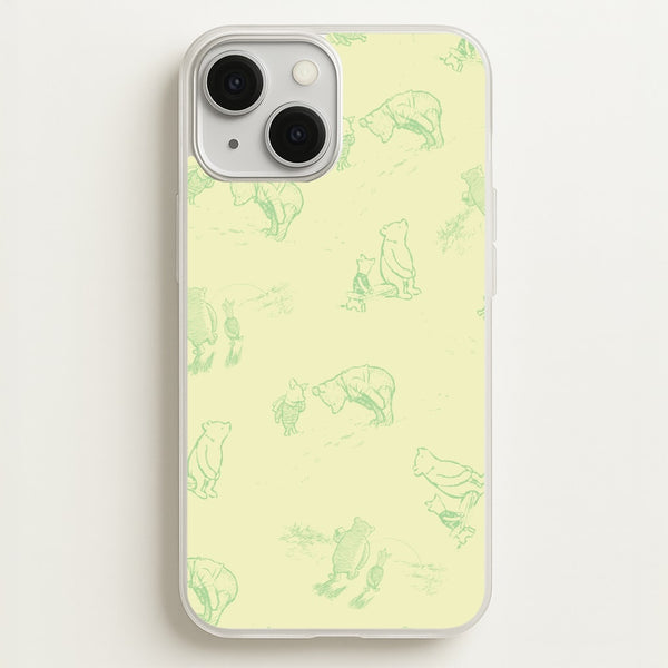 Sketched Winnie Pattern iPhone 13 Mini Case