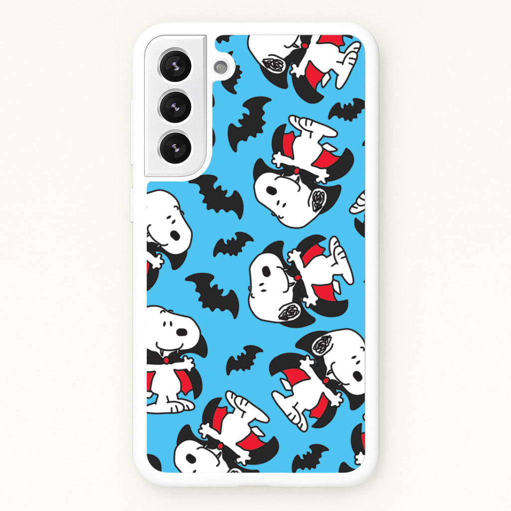 Cartoon Beagle Vampire And Bats Pattern Galaxy S22 Plus Case