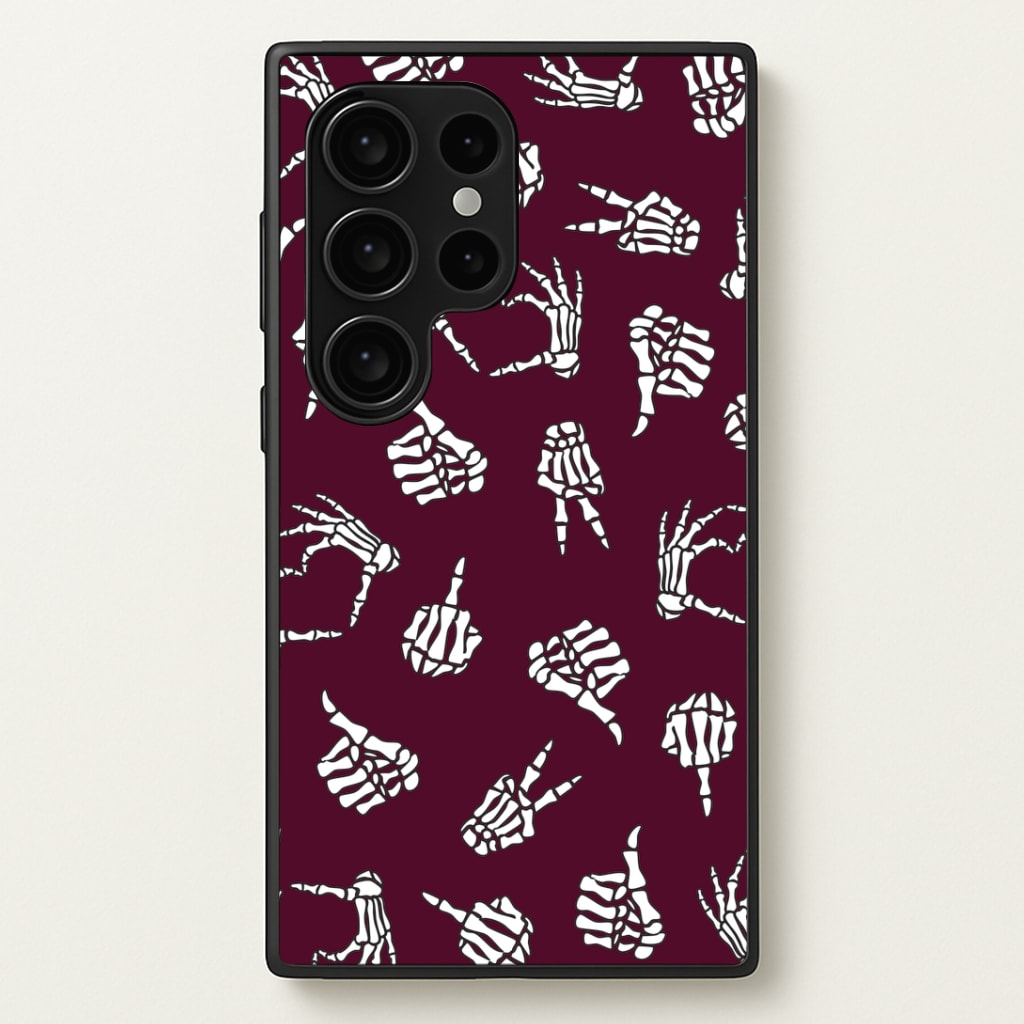 Skeleton Hands Pattern Galaxy S24 Ultra Case