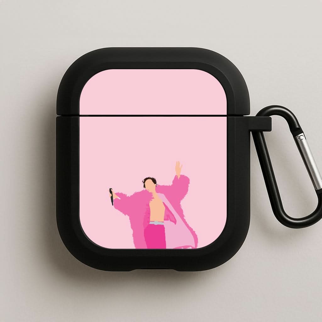 Harry Pink Coat Black AirPods Case