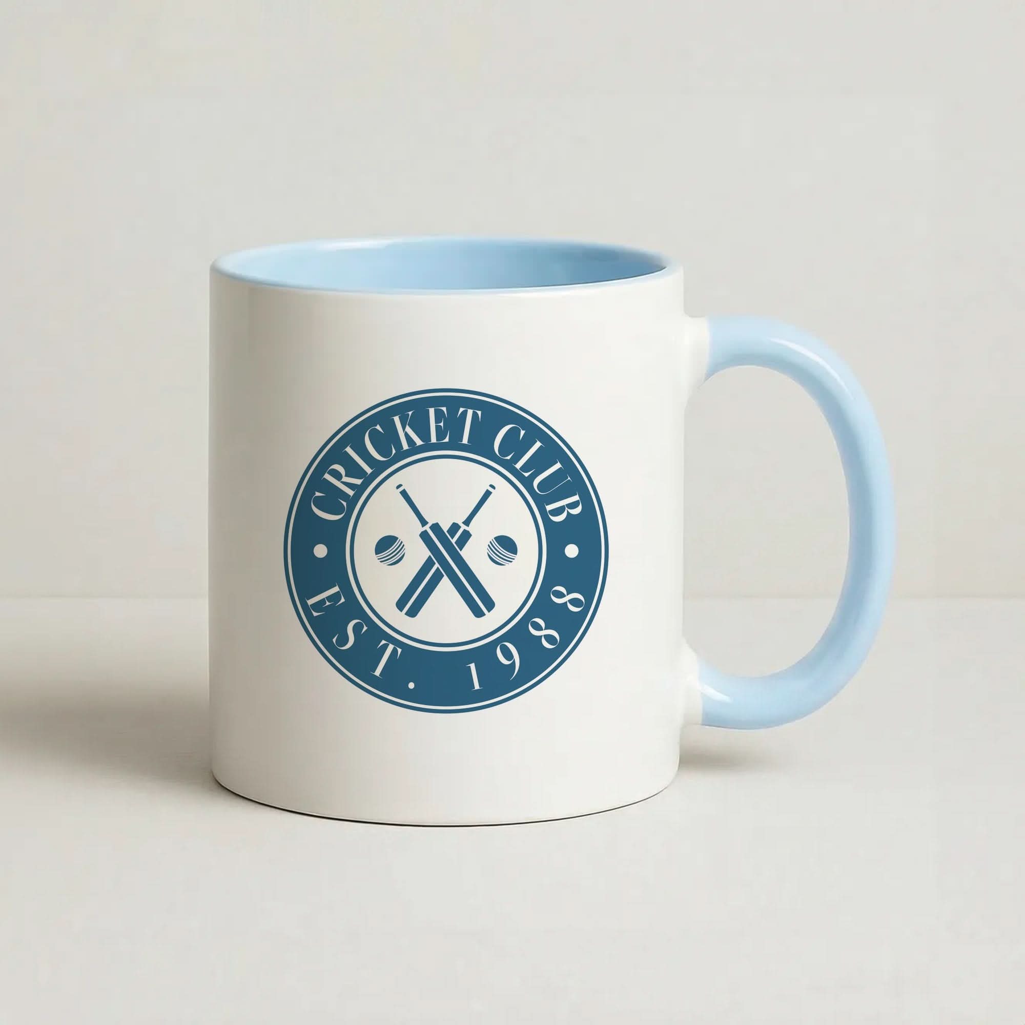 Cricket Badge Blue Mug