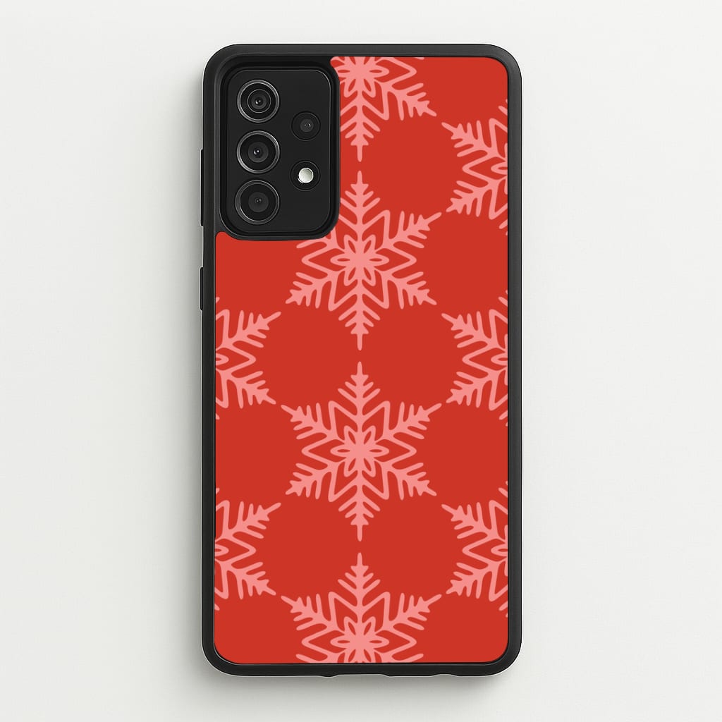 Red Giant Snowflakes Christmas Pattern Galaxy A52 / A52s Case