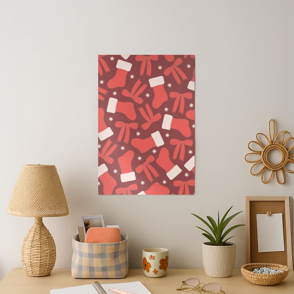 Stockings And Bows Pattern Art Print