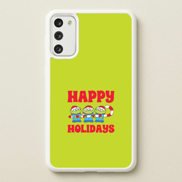 Happy Holidays Cute Green Aliens Galaxy S20FE Case