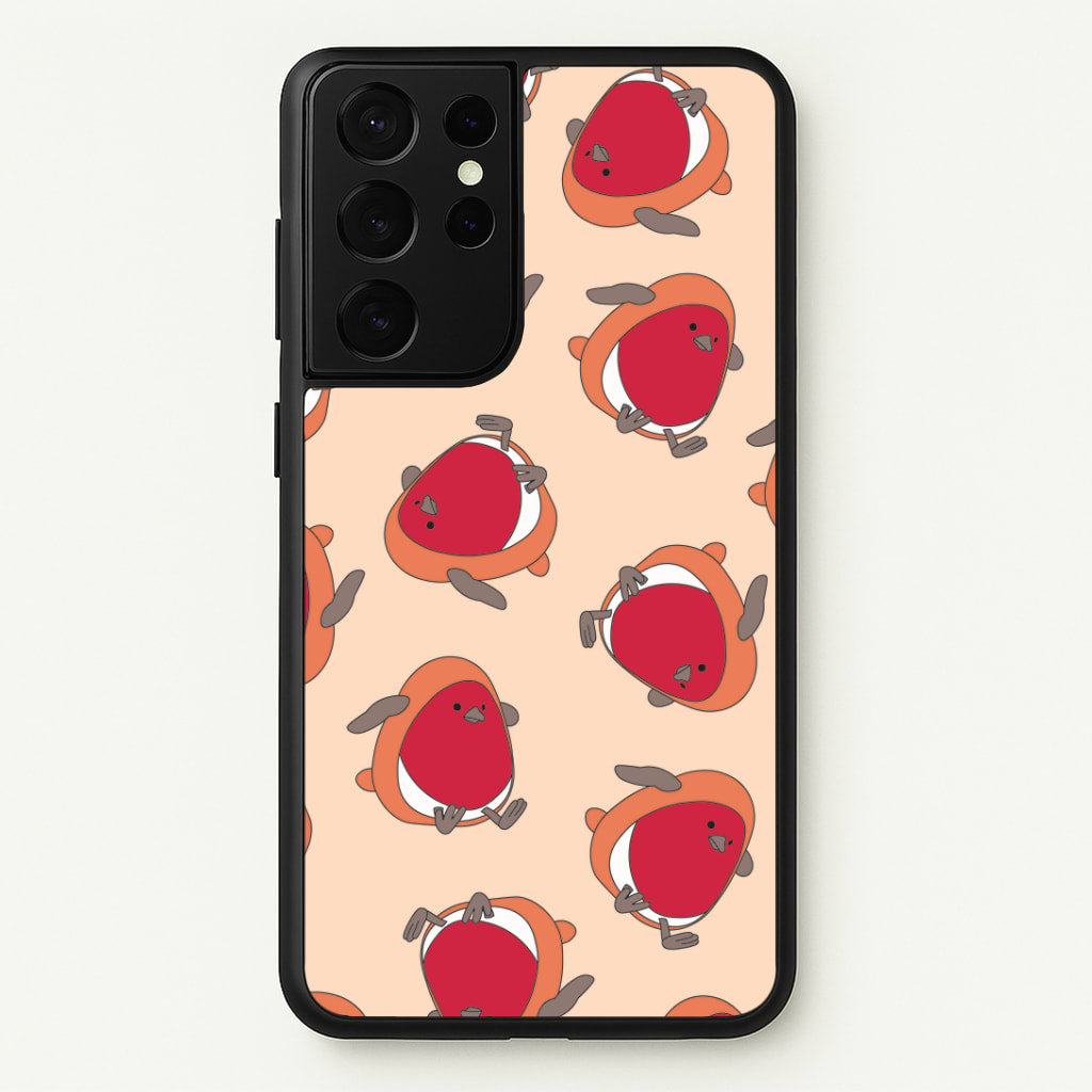 Christmas Robin Plush Pattern Galaxy S21 Ultra Case