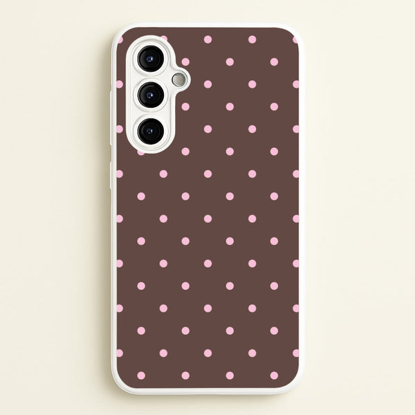 Chocolate & Strawberry Polka Dots Galaxy A54 Case