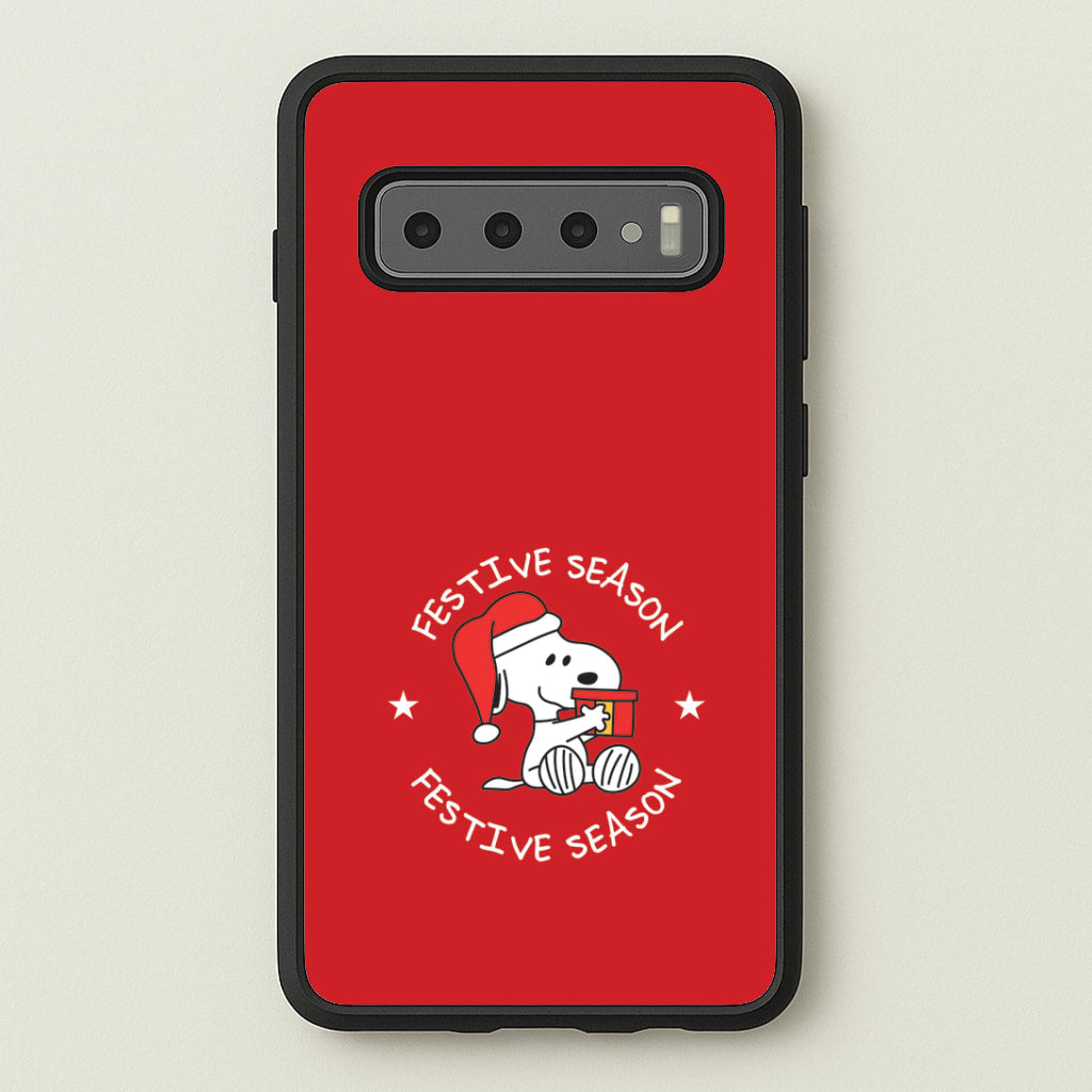 Cartoon Beagle Festive Season Galaxy S10 Case