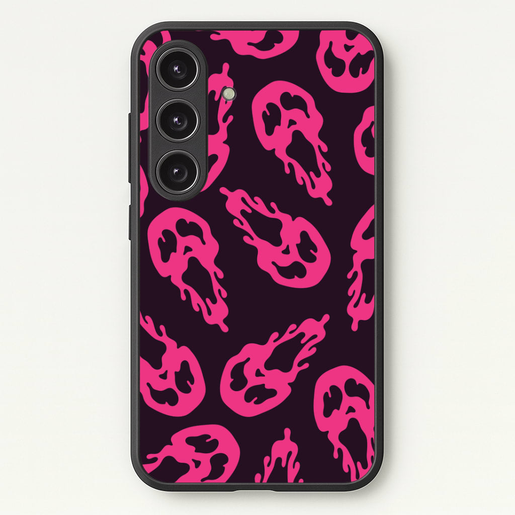 Trippy Ghost Face Pattern Galaxy S24 Case
