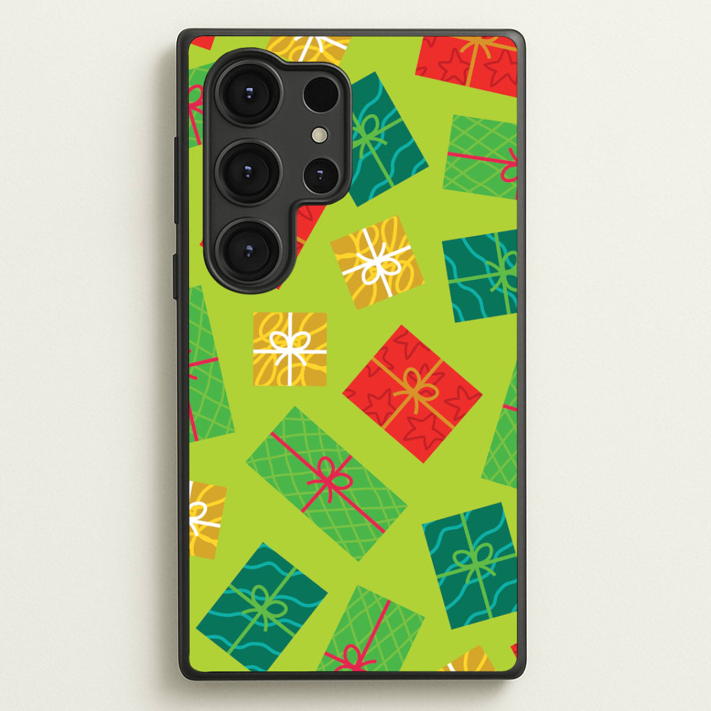 Colourful Abstract Christmas Presents Pattern Galaxy S25 Ultra Case