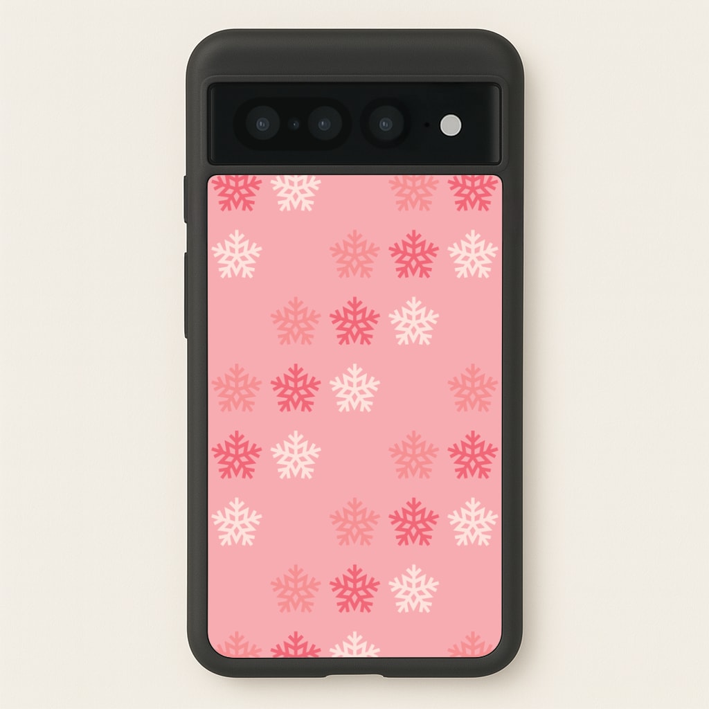 Red Slowflakes Christmas Pattern Google Pixel 7 Pro Case