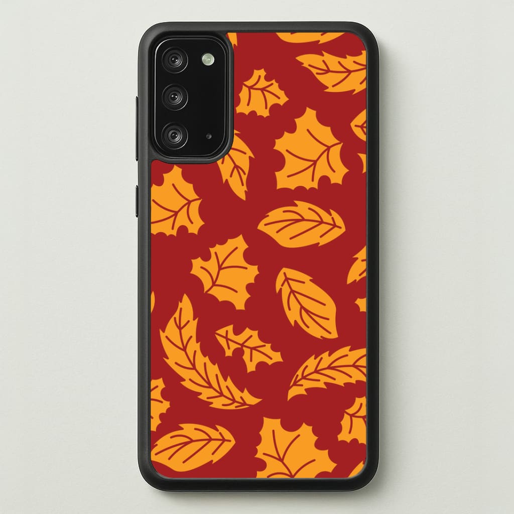Orange Leaves Pattern Galaxy Note 20 Case