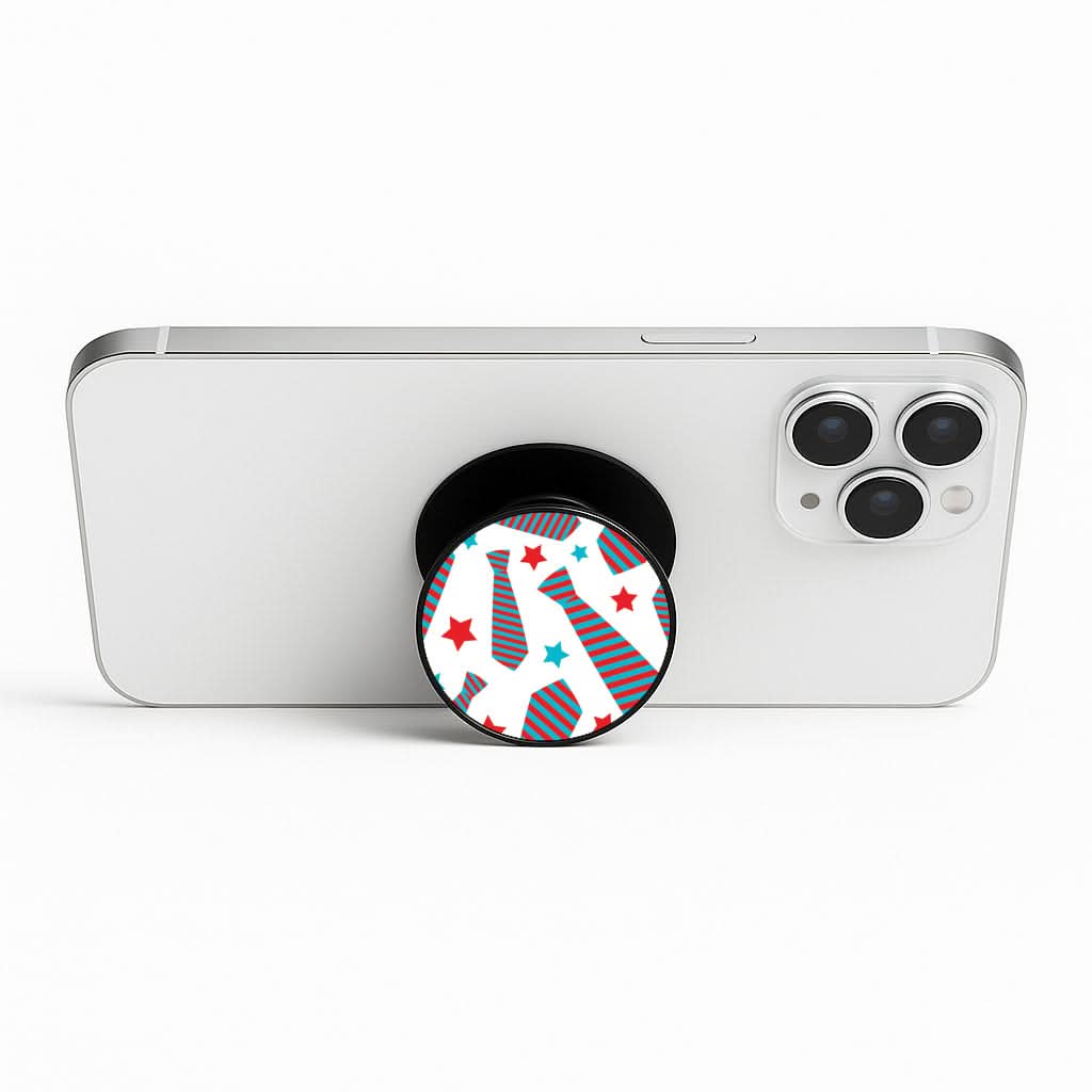Tie And Stars Pattern Phone Stand