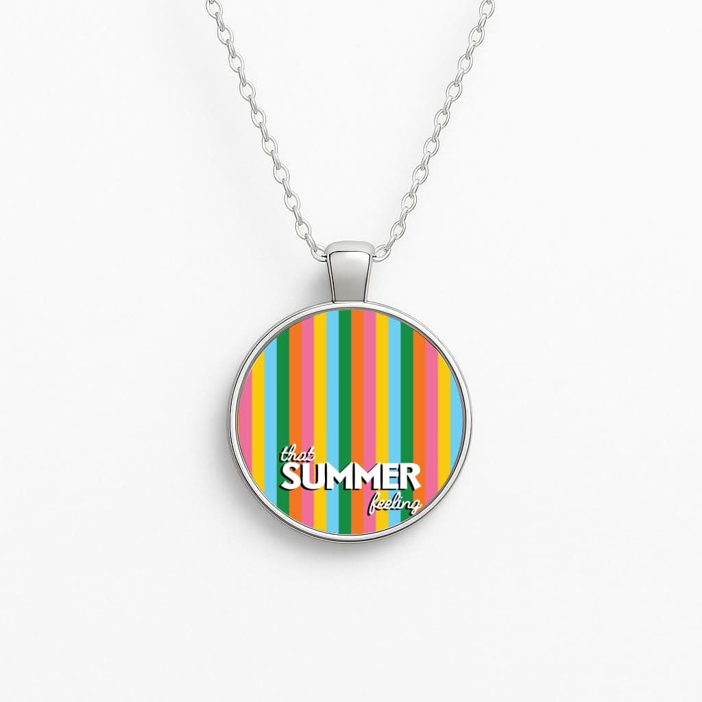 That Summer Feeling Stripes Circle Necklace