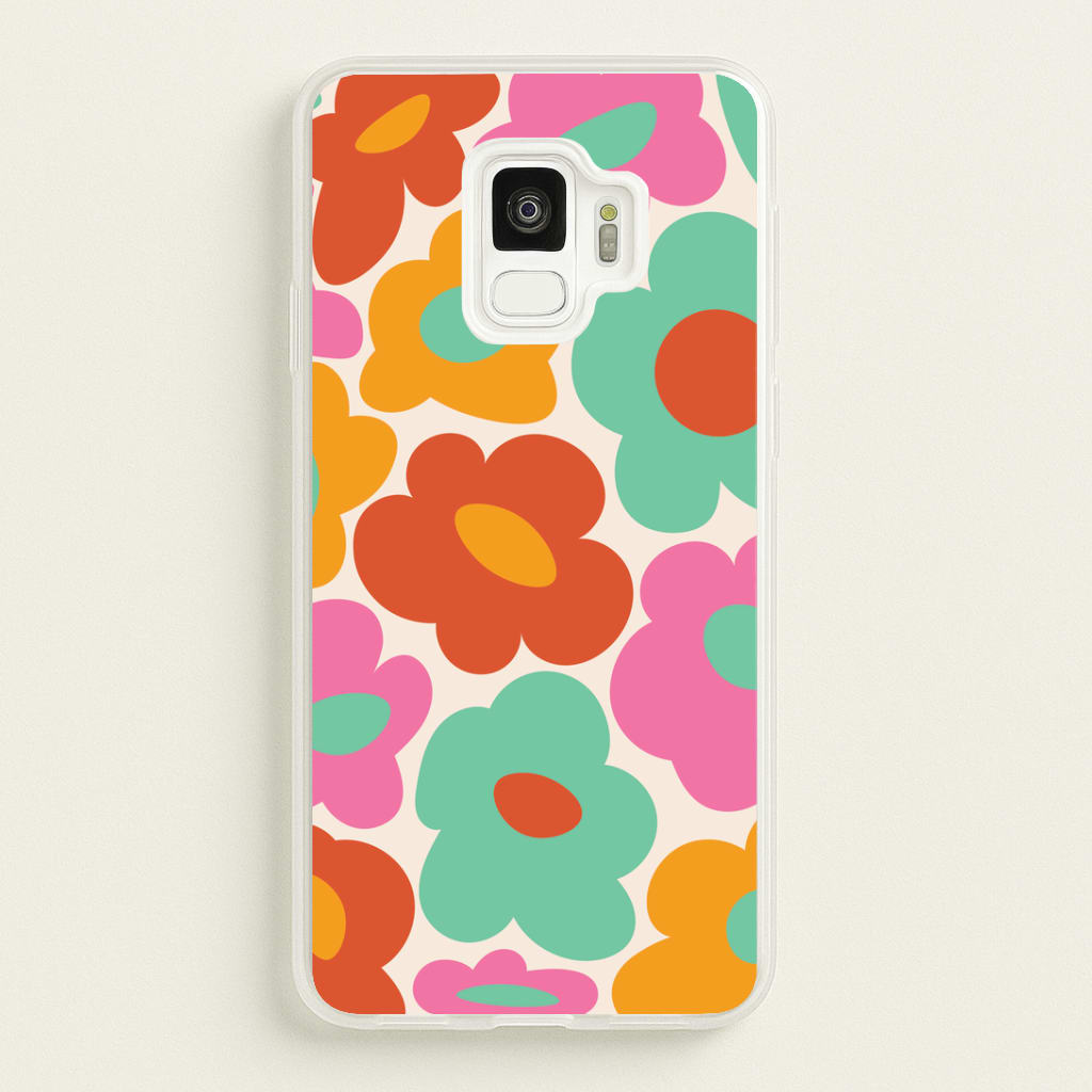 Abstract Trippy Retro Flowers Galaxy S9 Case