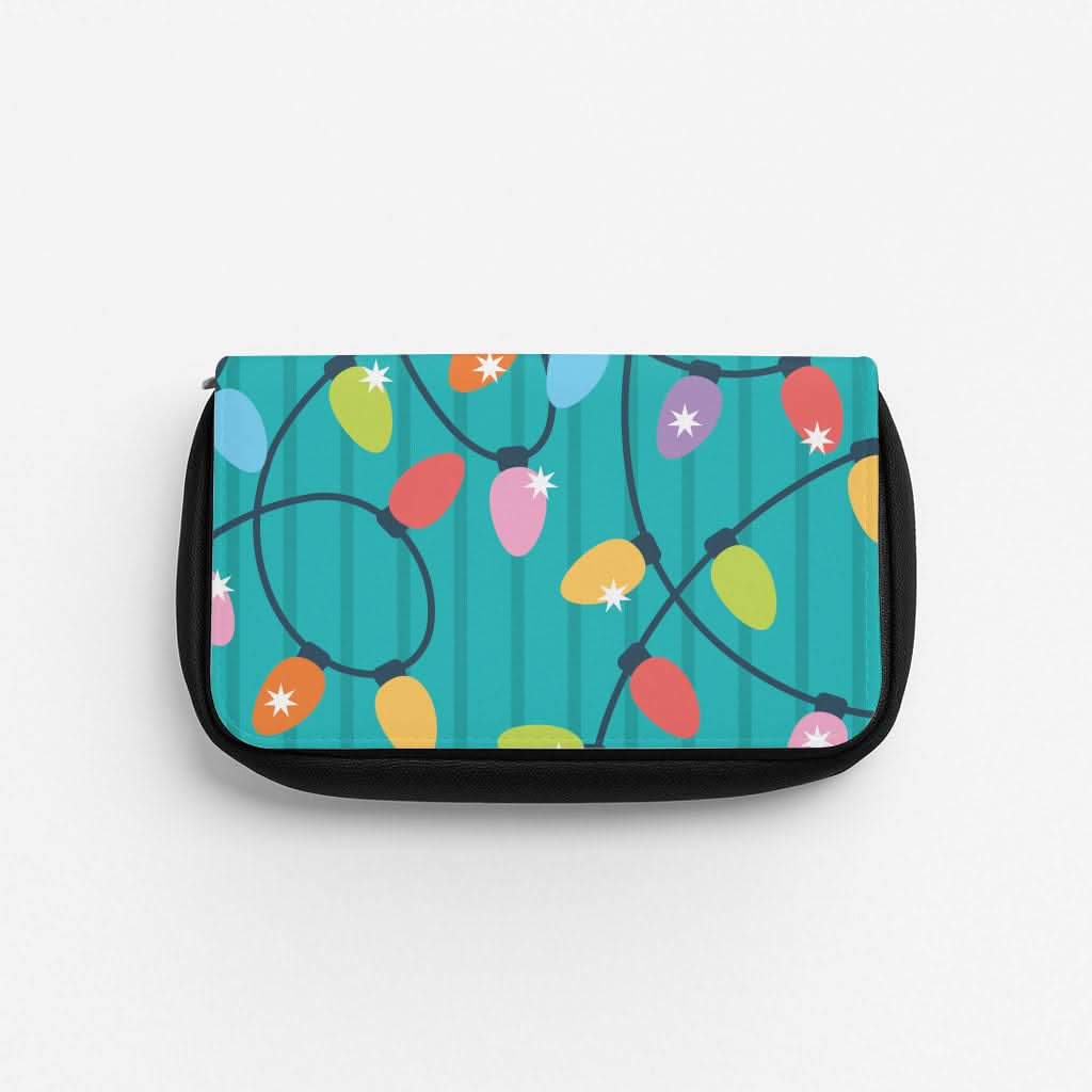 Funky Christmas Lights Pattern Pencil Case