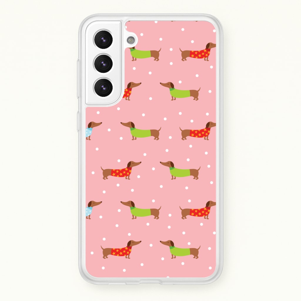 Christmas Jumpers Dachshund Pattern Galaxy S22 Plus Case