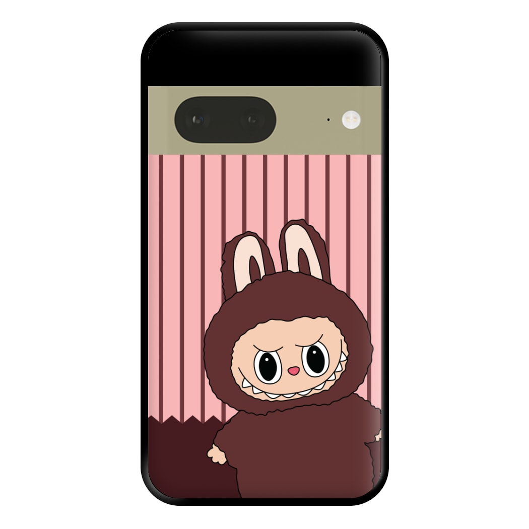 Stripey Cute Brown Monster Google Pixel 7a Case