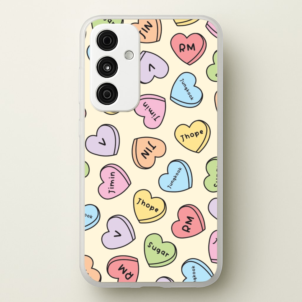 K-Pop Band Members Love Hearts Pattern Galaxy A55 Case