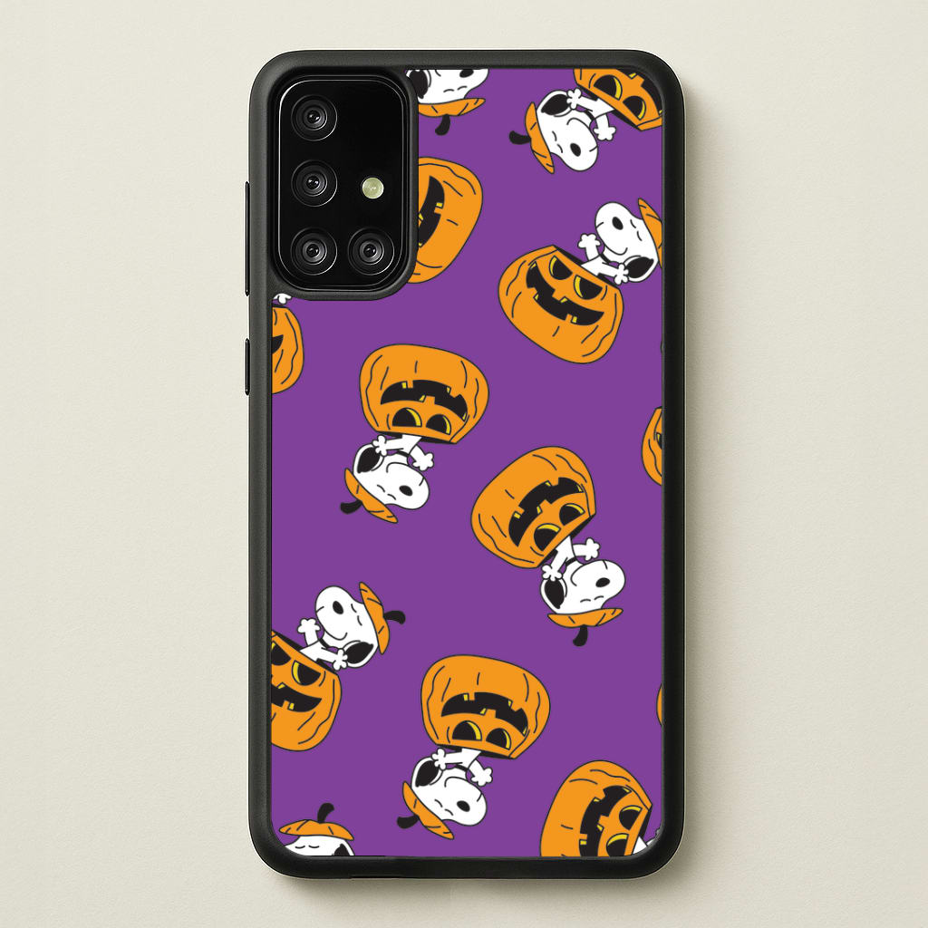 Cartoon Beagle Pumpkin Pattern Galaxy A71 Case