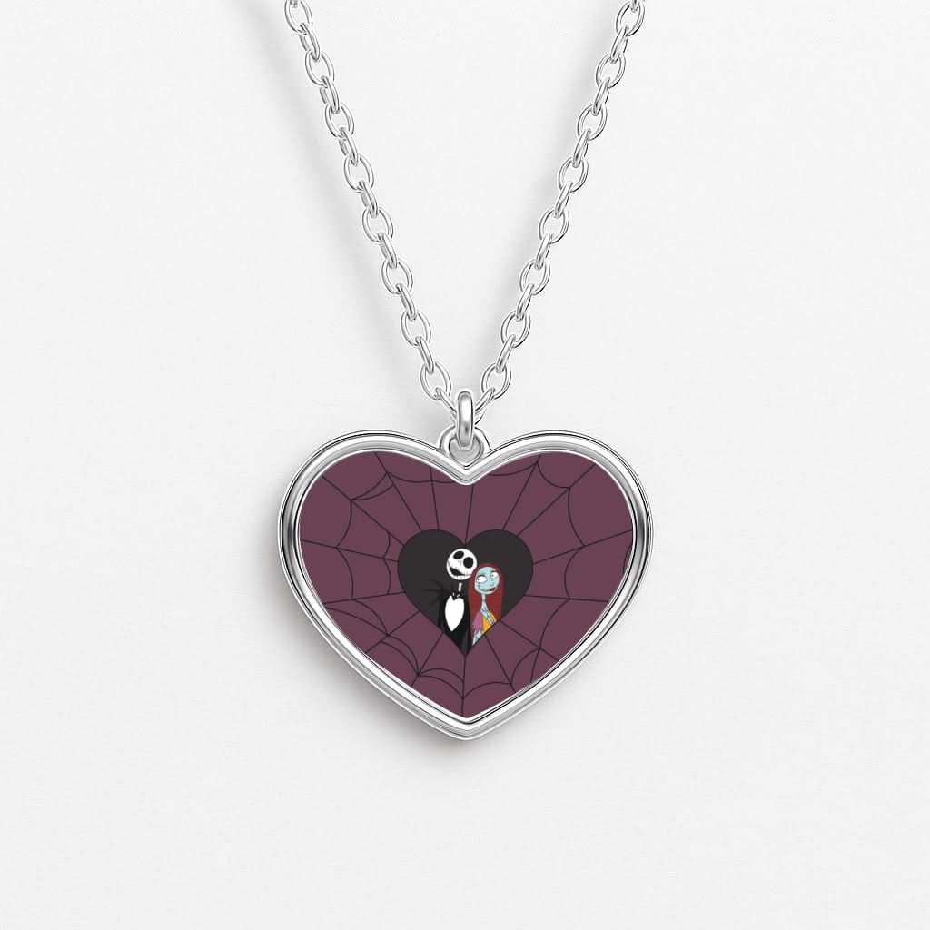 J And S Cobweb Heart Heart Necklace