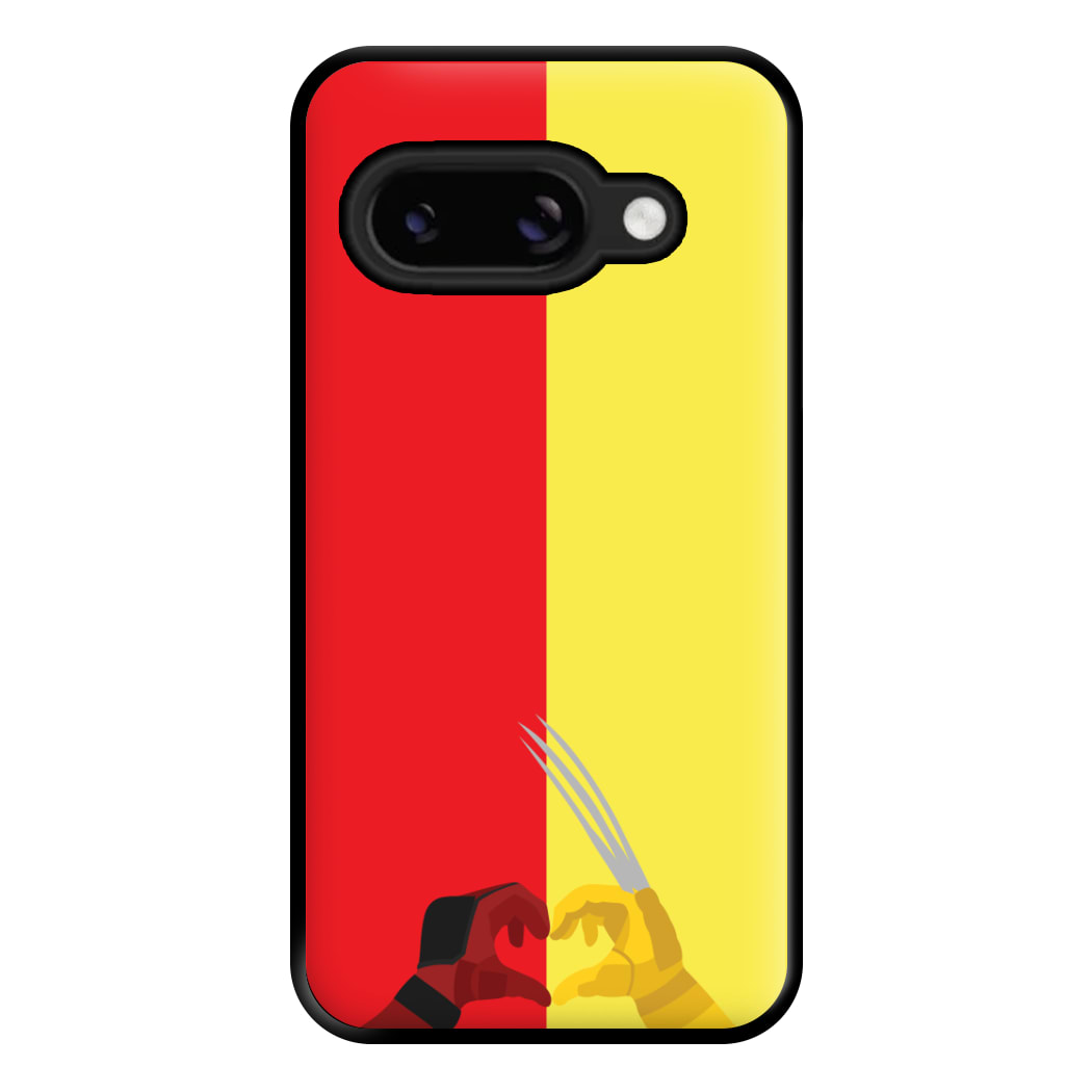 Red And Yellow Heroes Love Heart Google Pixel 9a Case