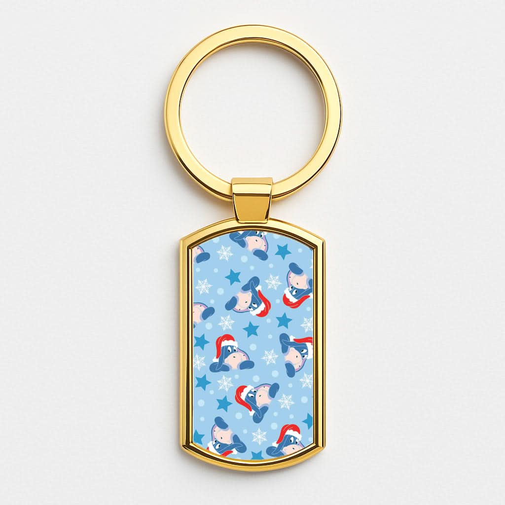 Cartoon Donkey Stars Pattern Gold Keyring
