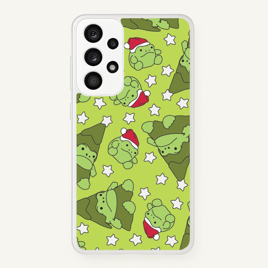 Christmas Frogs And Stars Plush Pattern Galaxy A33 Case