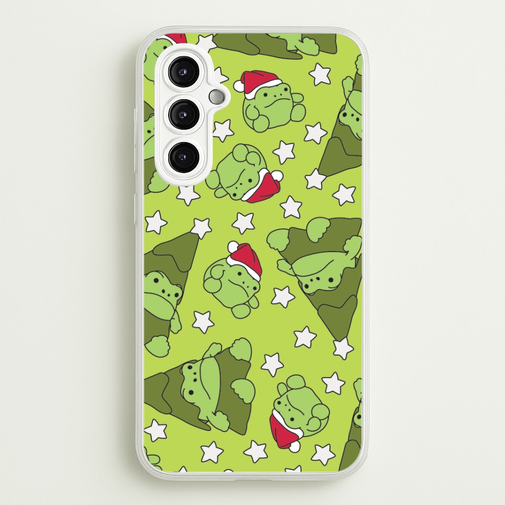 Christmas Frogs And Stars Plush Pattern Galaxy A14 Case