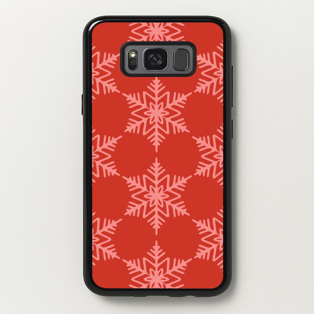 Red Giant Snowflakes Christmas Pattern Galaxy S8 Case