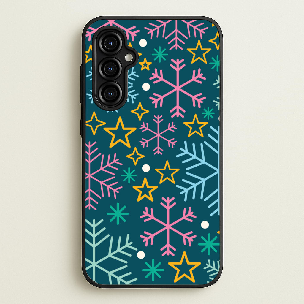 Colourful Christmas Symbols Pattern Galaxy A54 Case