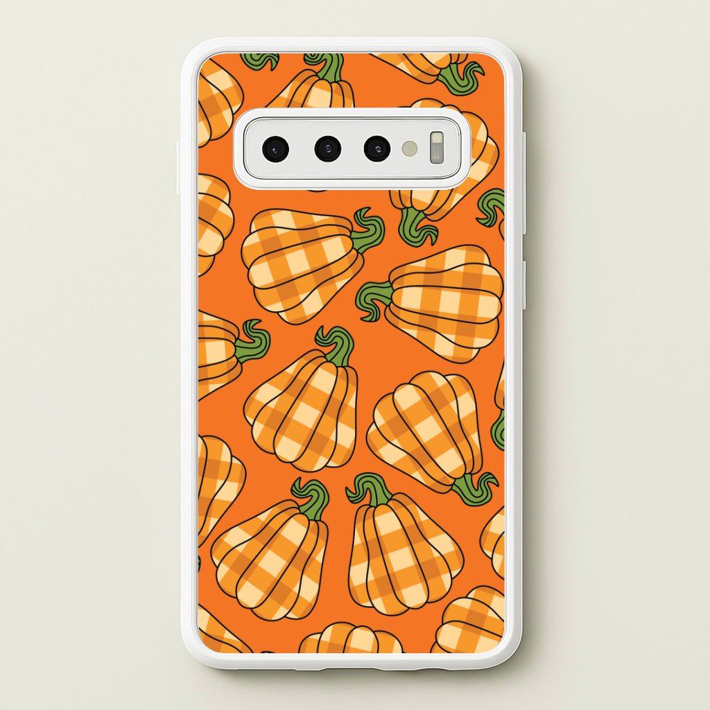 Tartan Pumpkins Pattern Galaxy S10 Plus Case