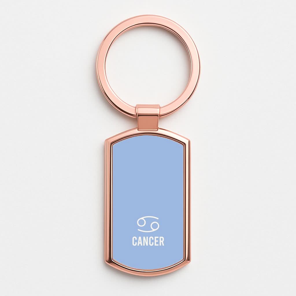 Cancer Pastel Zodiac Rose Gold Keyring