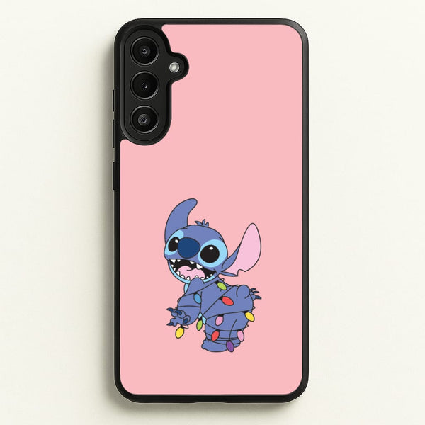 Cute Blue Alien Fairylights Galaxy A34 Case