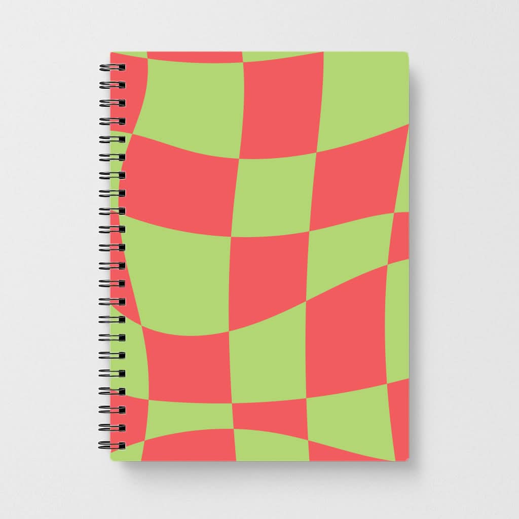 Abstract Red And Green Christmas Pattern Notebook