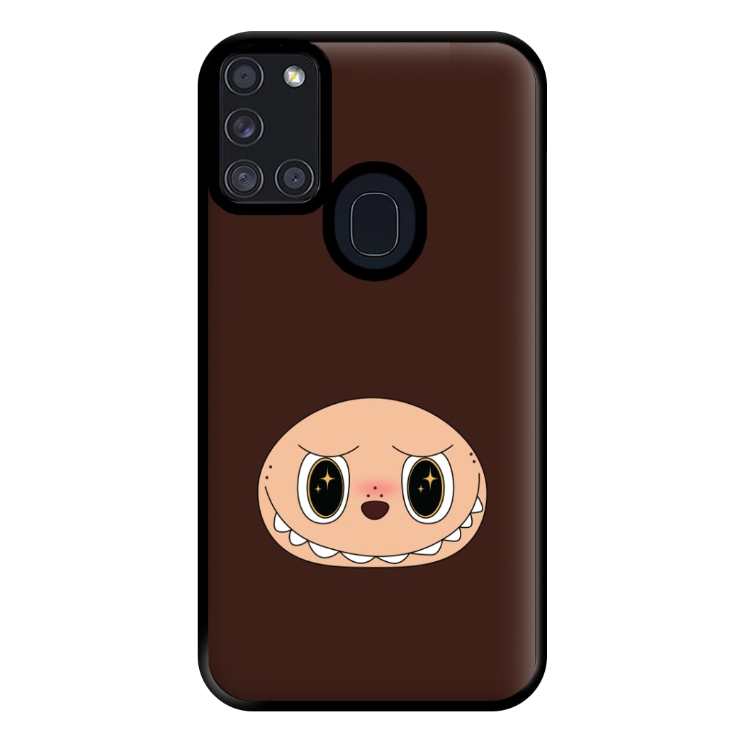 Cute Brown Monster Face Galaxy A21s Case