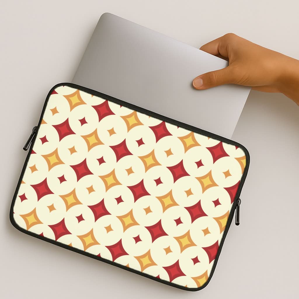 Geometric Christmas Stars Pattern MacBook Cover
