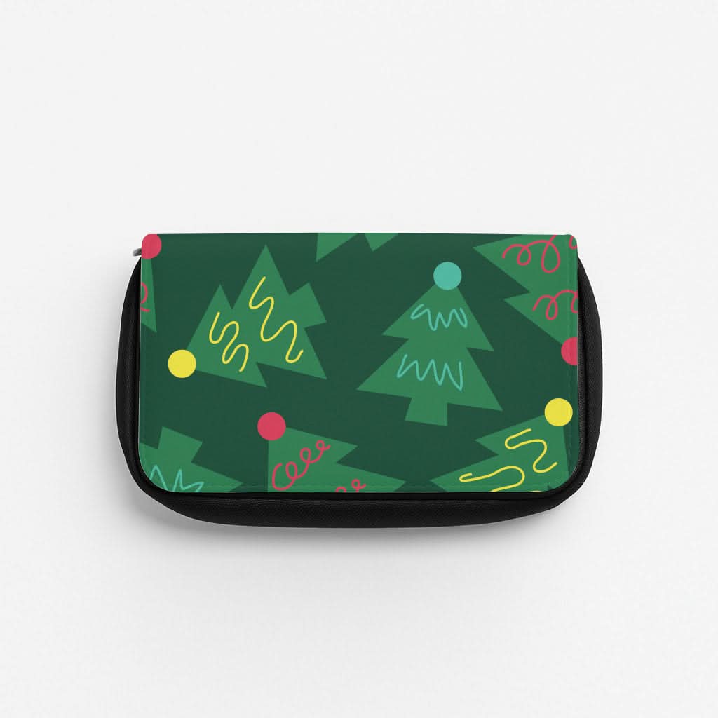 Abstract Christmas Trees Pattern Pencil Case