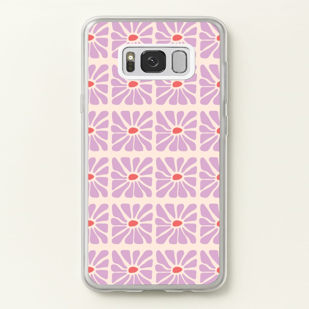 Square Abstract Flowers Mauve Galaxy S8 Case