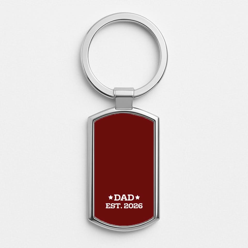Dad Est 2026 Silver Metal Keyring