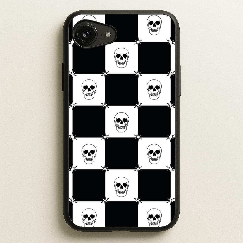 Checkered Skulls Pattern iPhone 16e Case
