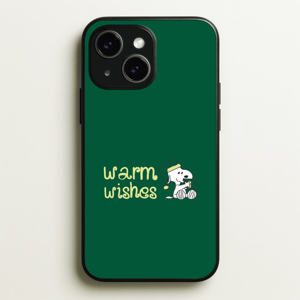 Cartoon Beagle Warm Wishes iPhone 15 Case