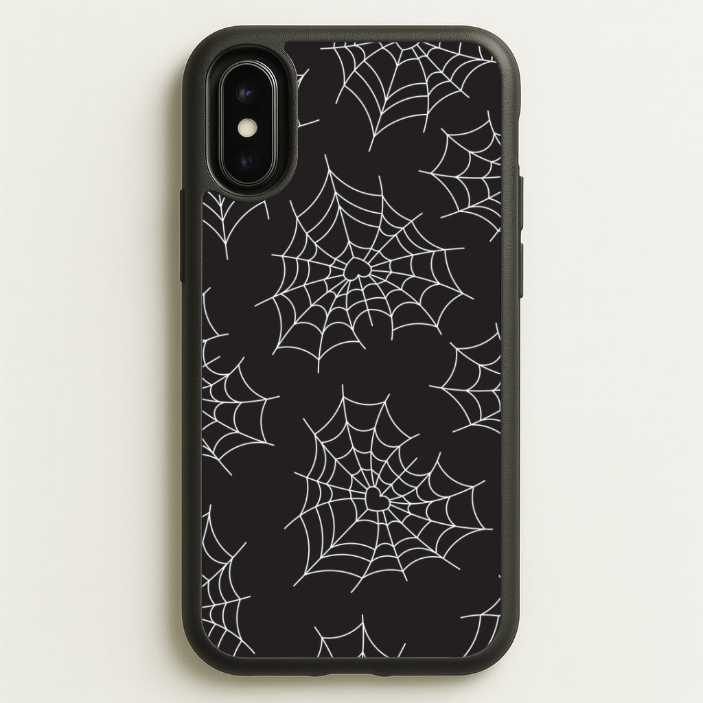 Spiderweb Hearts Pattern iPhone X / XS Case
